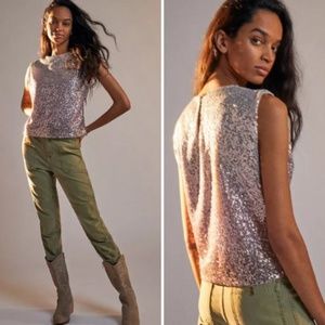 Anthropologie Fatima Sequined Blouse
